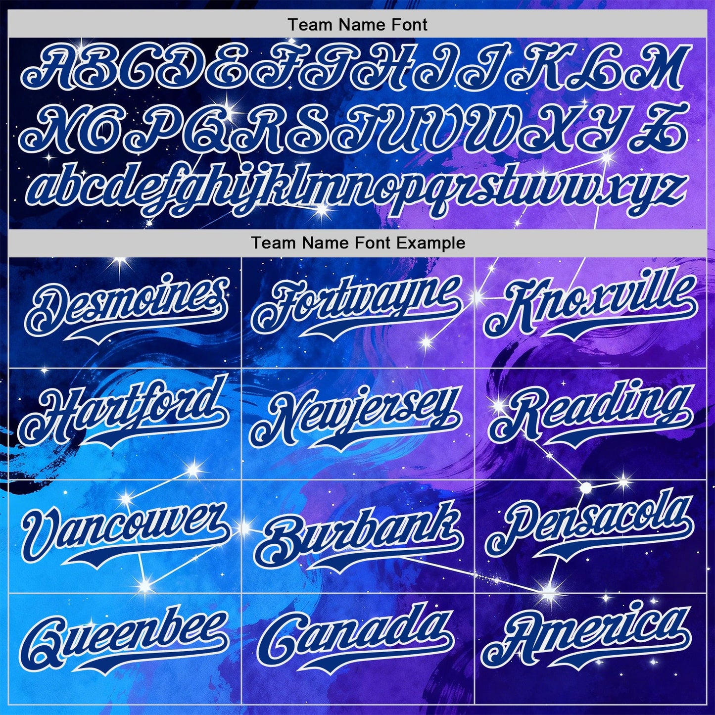 Custom Blue Royal Purple-White Galaxy Star Nebula Authentic Baseball Jersey