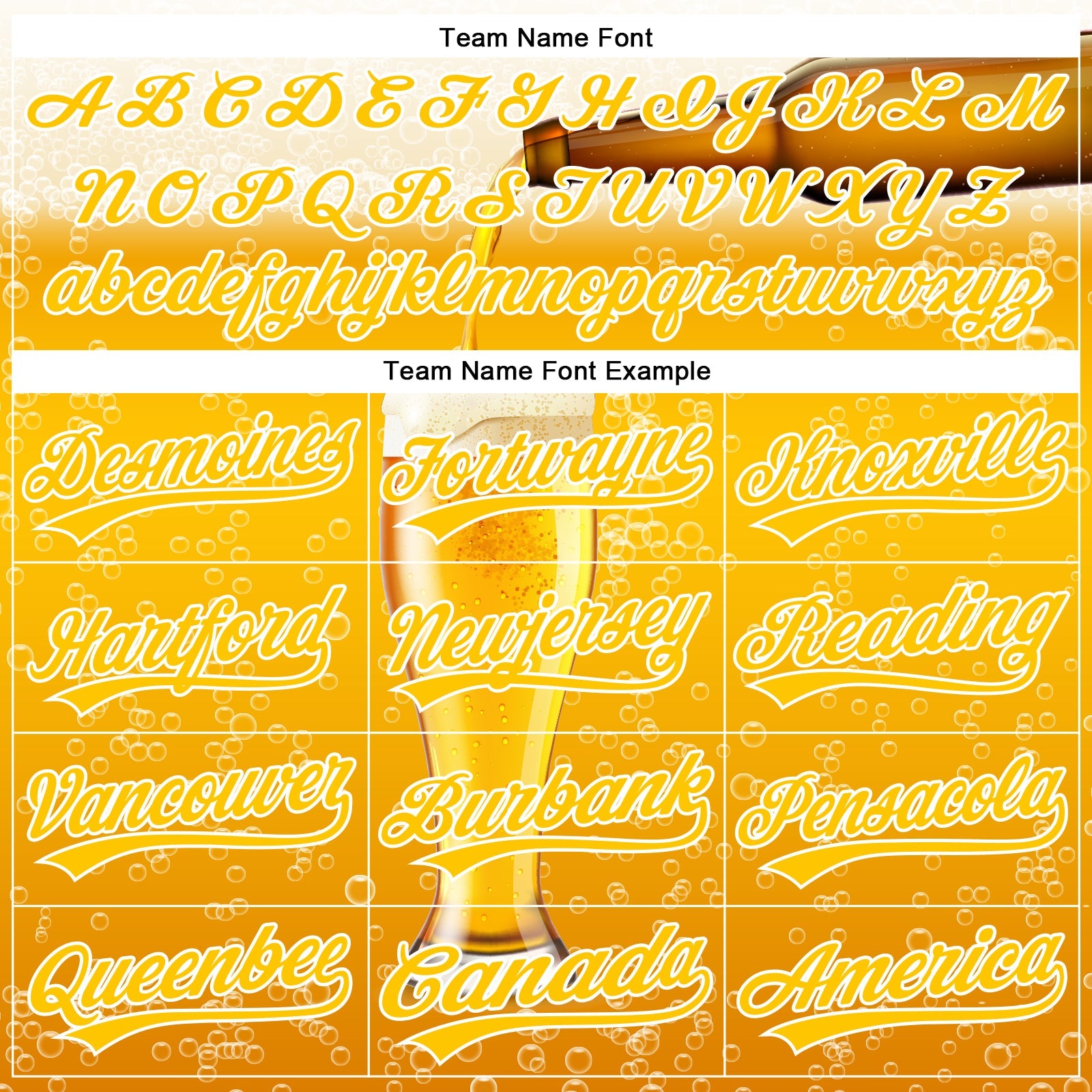Custom Yellow White 3D Pattern Design Beer Authentic Baseball Jersey