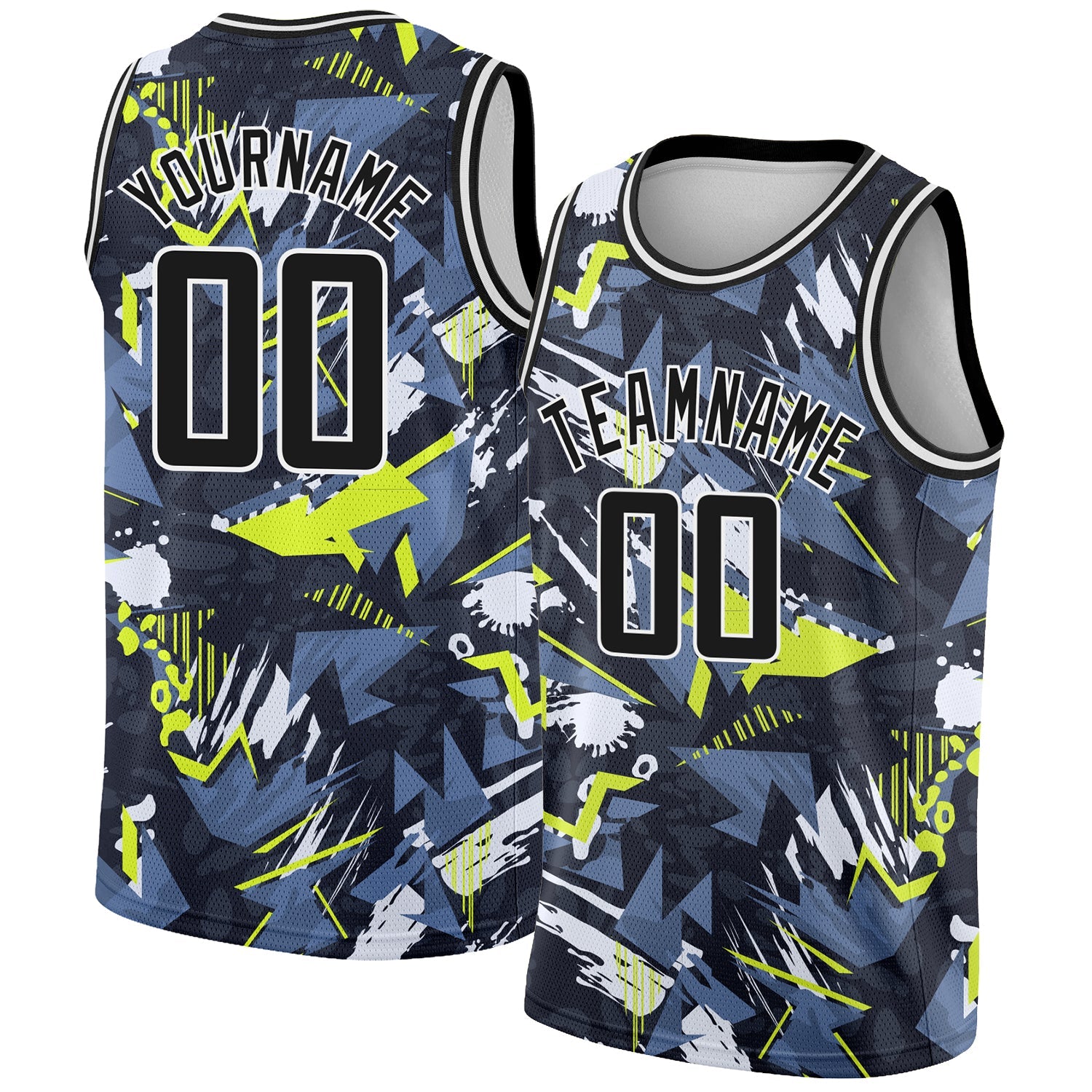 Custom Black White 3D Pattern Design Abstract Grunge Art Authentic Basketball Jersey T-Shirts, Hoodie, Sweatshirt (Image 1)
