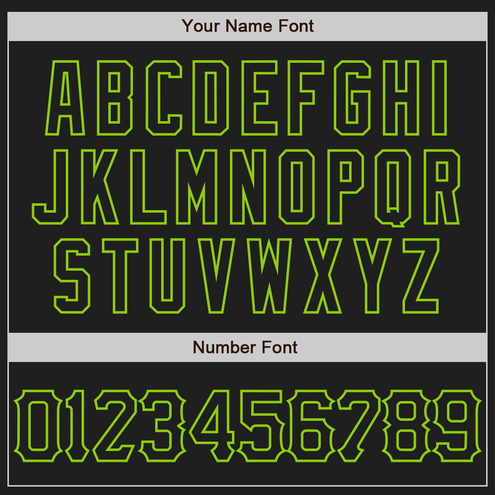 Custom Black Neon Green 3D Pattern Design Curve Lines Authentic Baseball Jersey