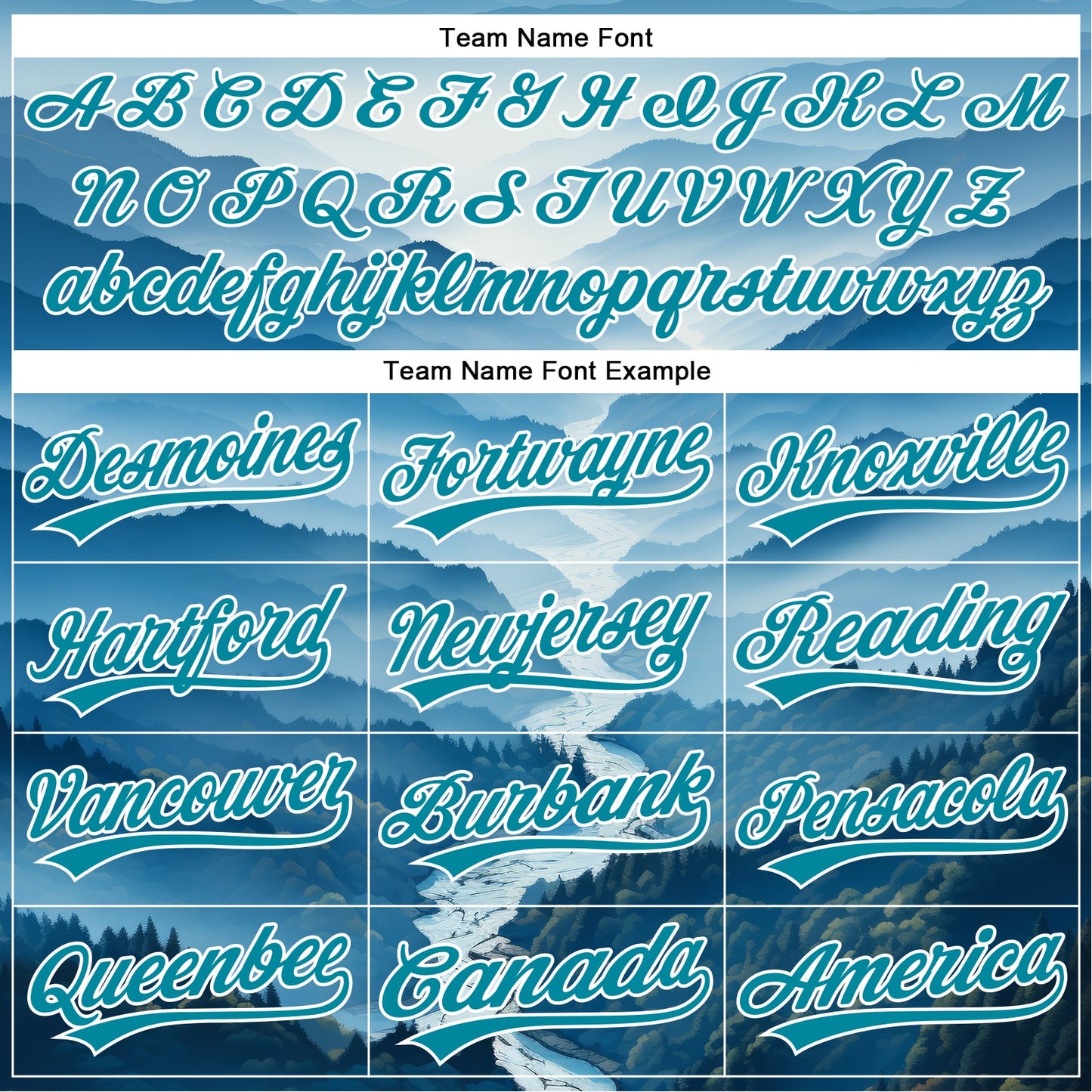 Custom White Teal 3D Pattern Design Mountains Authentic Baseball Jersey
