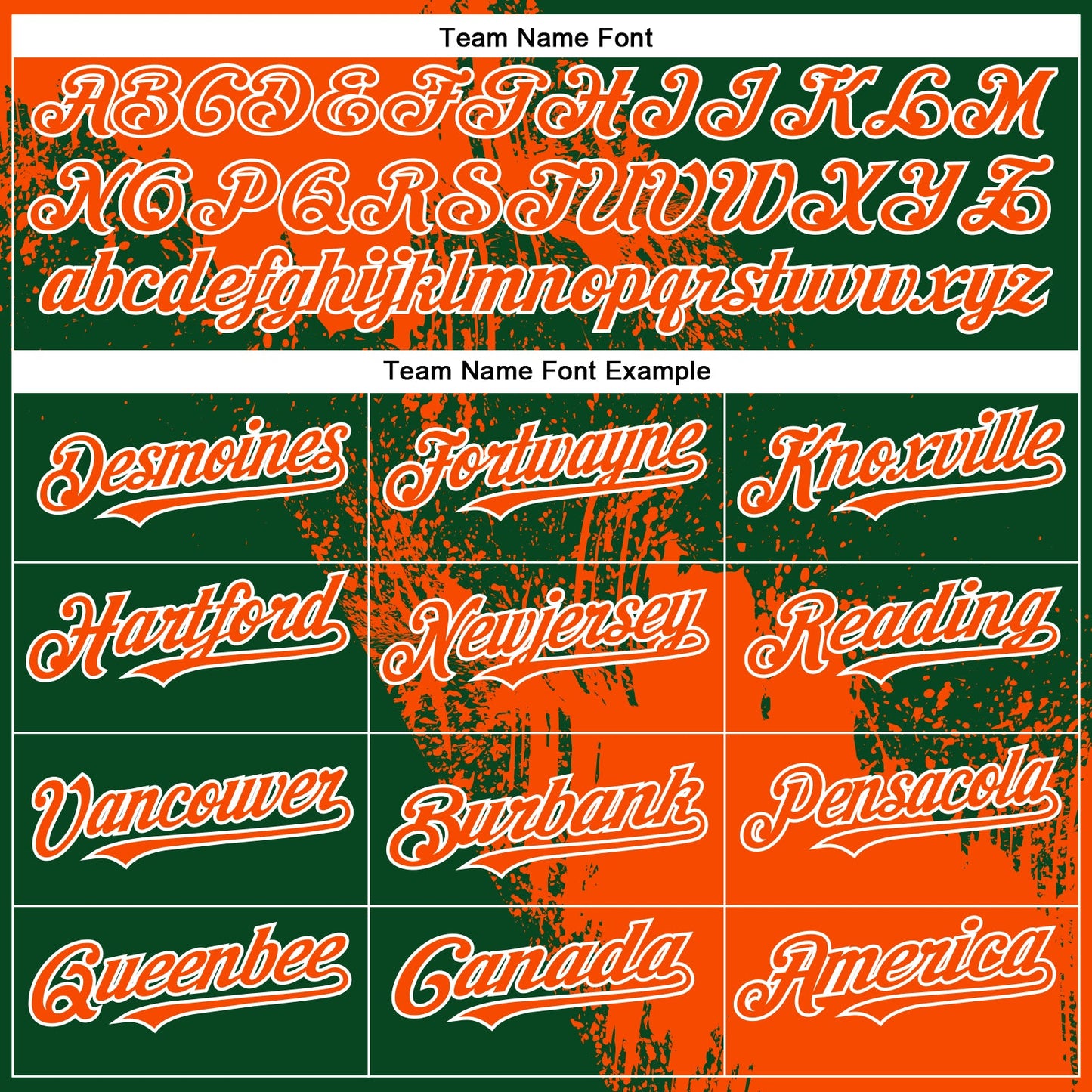 Custom Orange Green-White 3D Pattern Design Abstract Brush Stroke Authentic Baseball Jersey