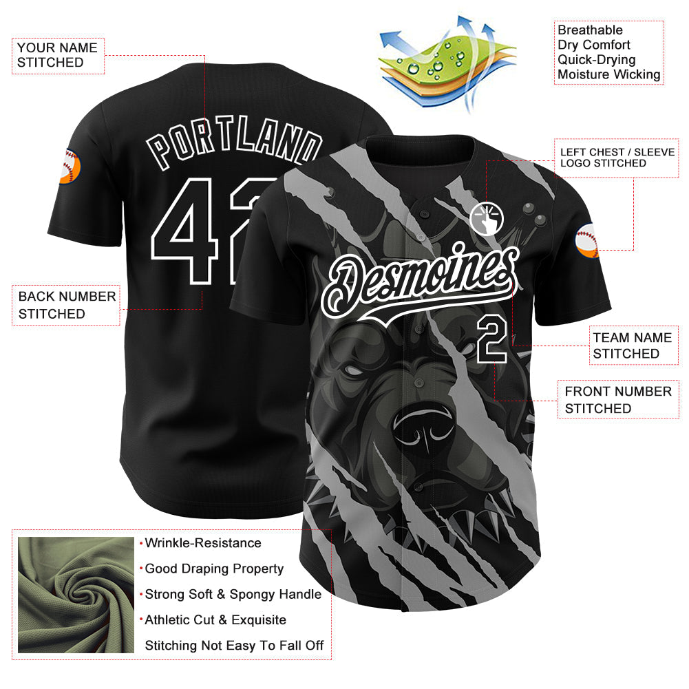 Custom Black White 3D Pattern Design Animal Cardinal Bird Authentic Baseball Jersey T-Shirts, Hoodie, Sweatshirt (Image 3)