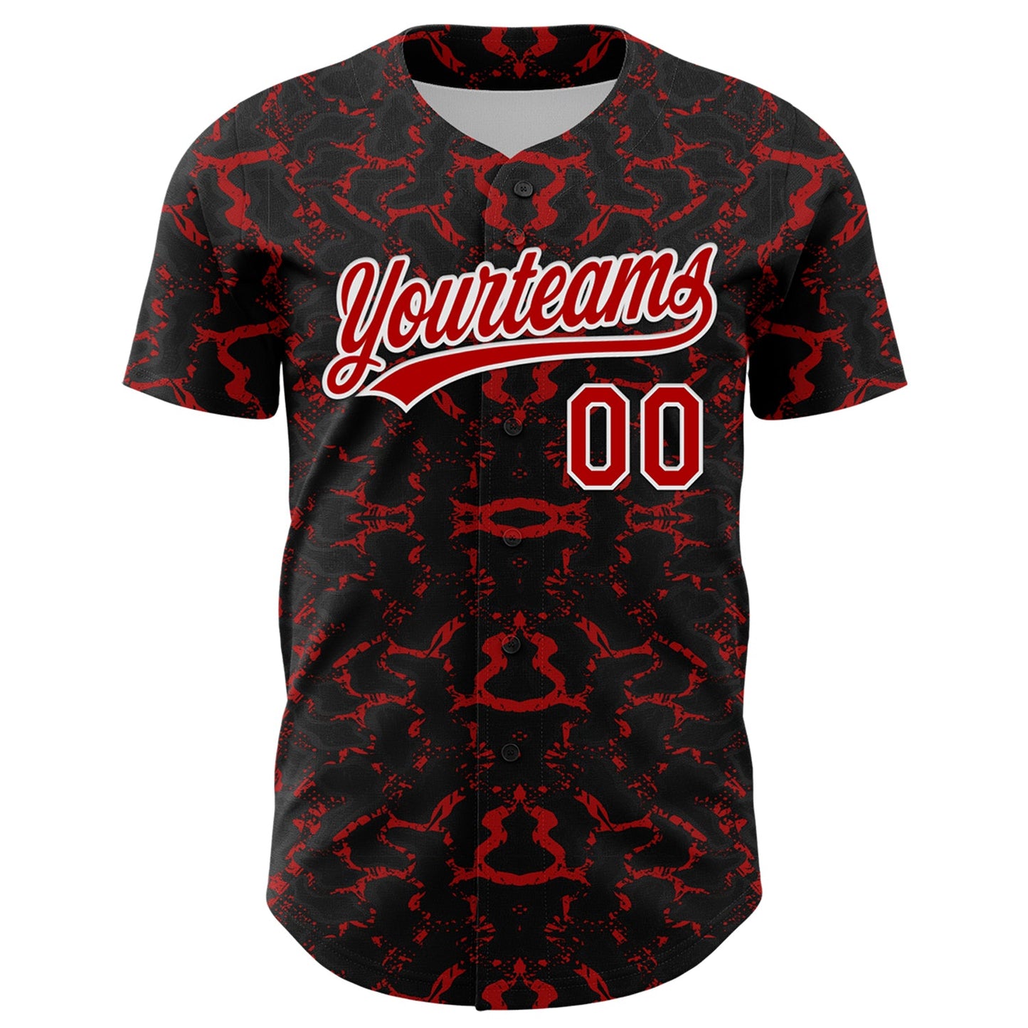 Custom Black Red-White 3D Pattern Design Abstract Tiger And Zebra Authentic Baseball Jersey T-Shirts, Hoodie,... (Image 2)