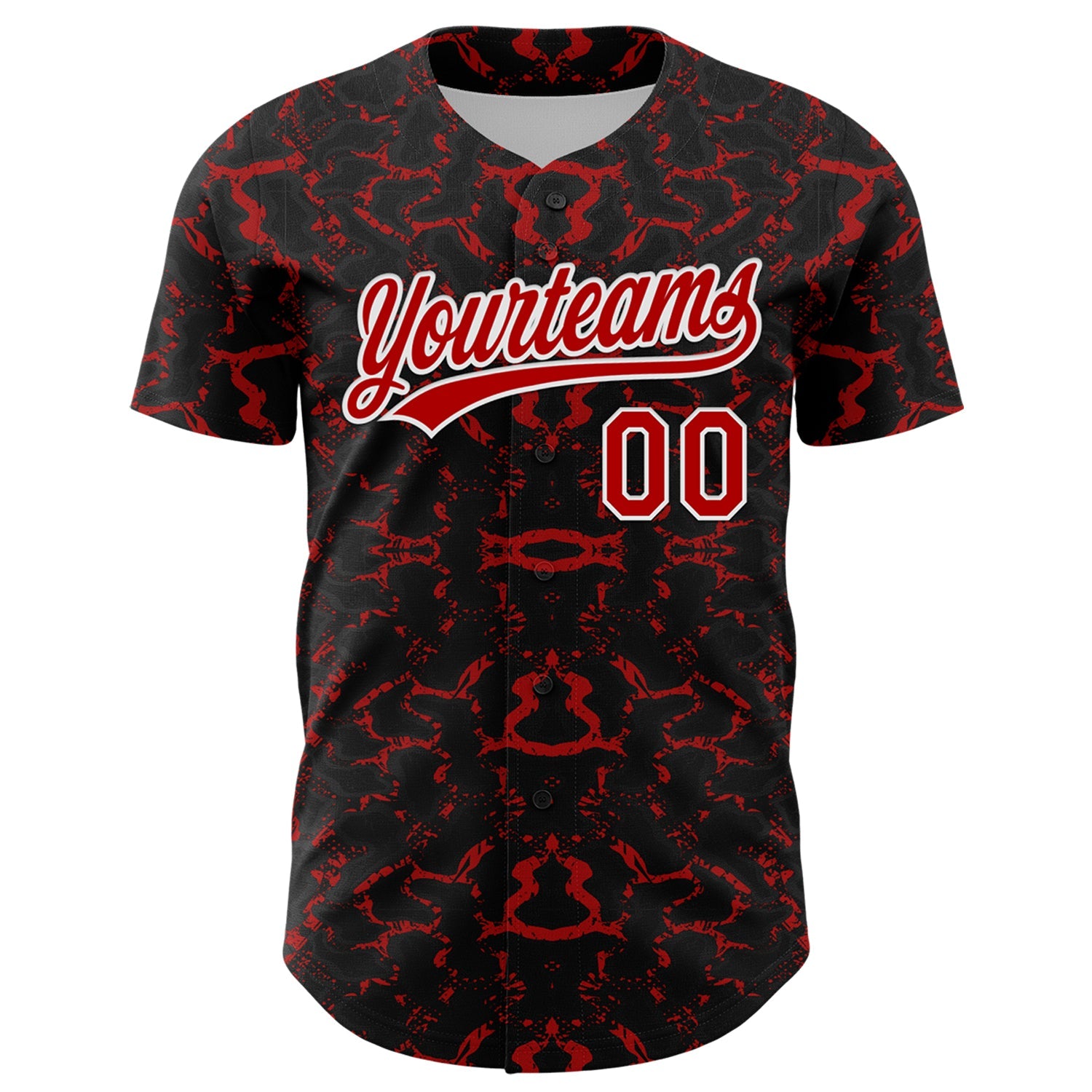 Custom Black Red-White 3D Pattern Design Abstract Tiger And Zebra Authentic Baseball Jersey T-Shirts, Hoodie,... (Image 2)