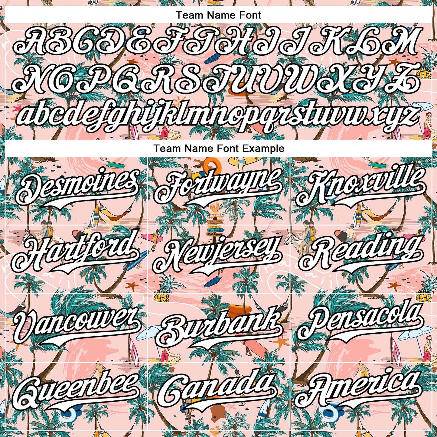 Custom Medium Pink White-Black 3D Hawaii Beach Tropical Palm Tree Surfing Authentic Baseball Jersey
