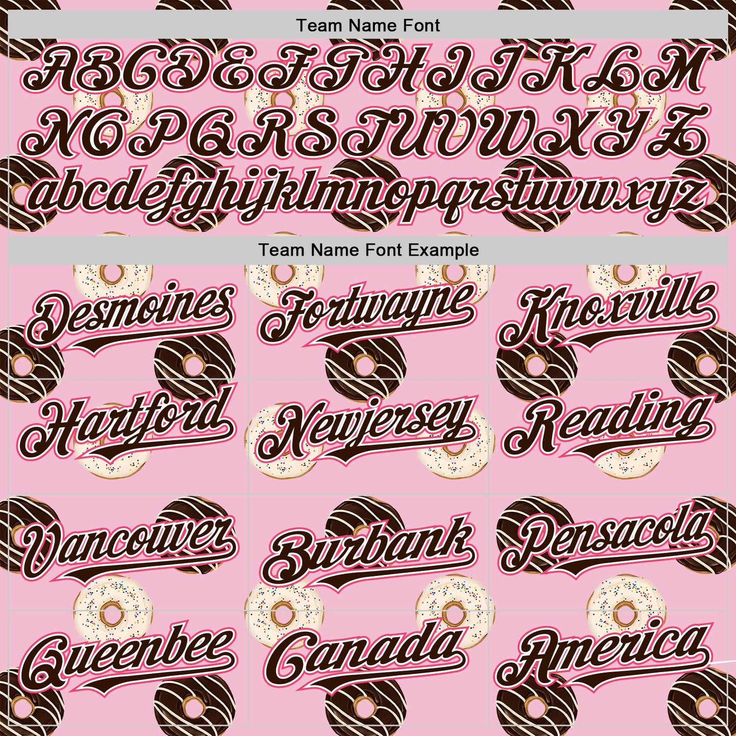 Custom Light Pink Brown-Neon Pink 3D Pattern Design Foodie Food Dessert Doughnut Authentic Baseball Jersey