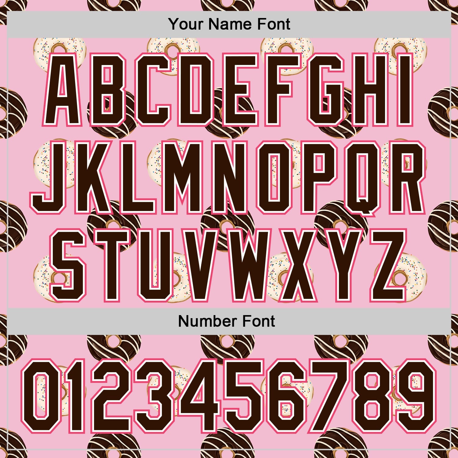 Custom Light Pink Brown-Neon Pink 3D Pattern Design Foodie Food Dessert Doughnut Authentic Baseball Jersey