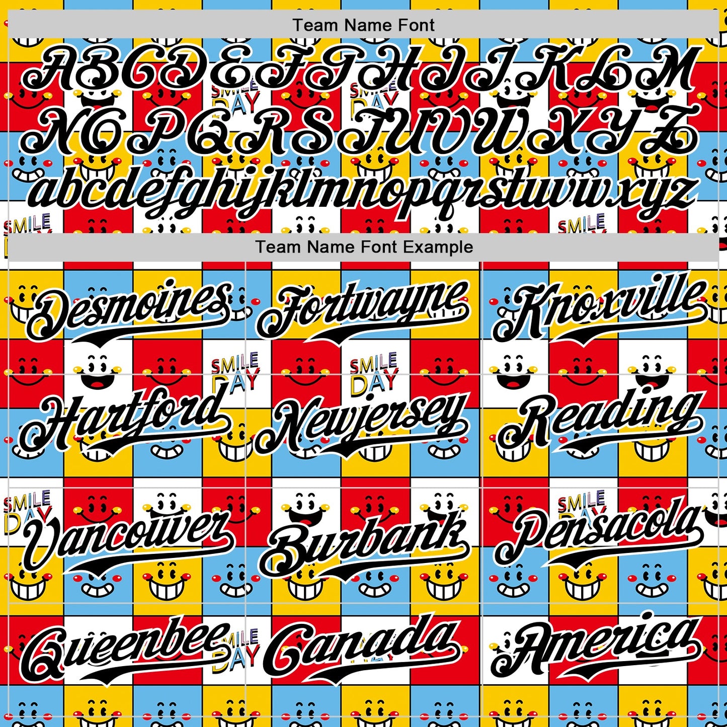 Custom White Black 3D Pattern Design Funny Cartoon Emoji Smile Face Authentic Baseball Jersey