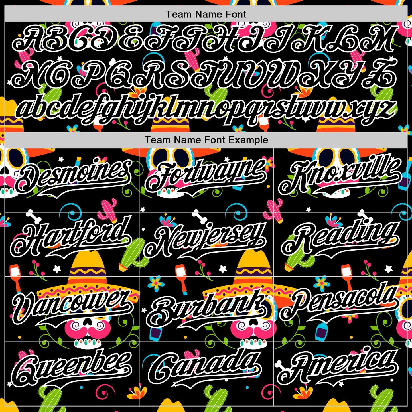 Custom Black White 3D Mexican Festival Flower Skull With Sombrero Cinco de Mayo Authentic Baseball Jersey