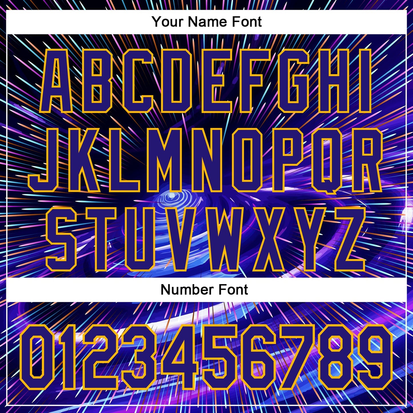 Custom Blue Dark Purple-Gold 3D Pattern Design Outer Space Time Travel Authentic Baseball Jersey