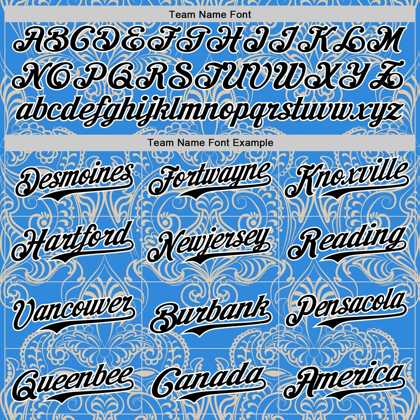 Custom Electric Blue Black-White 3D Pattern Design Burner Costumes Paisley Bandana Authentic Baseball Jersey