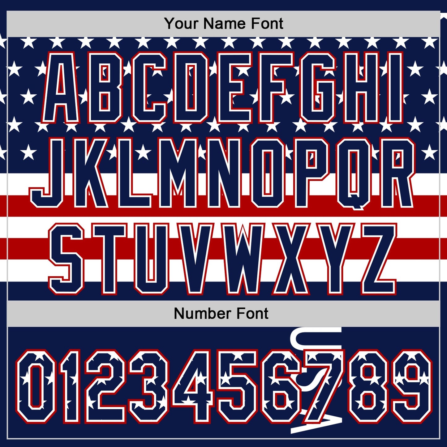 Custom Navy Star Red-White 3D American Flag Authentic Baseball Jersey