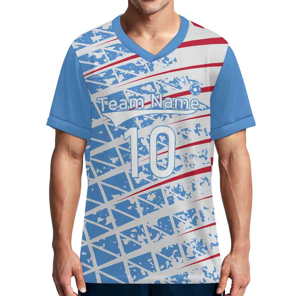 150gsm V-Neck Soccer Jersey T-Shirt for Men(All-Over Printing) S - 6XL From $ 6.28
