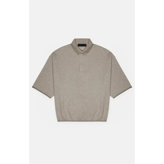 Fear of God Essentials Men's Heather Grey 3/4 Sleeve Polo Sweatshirt