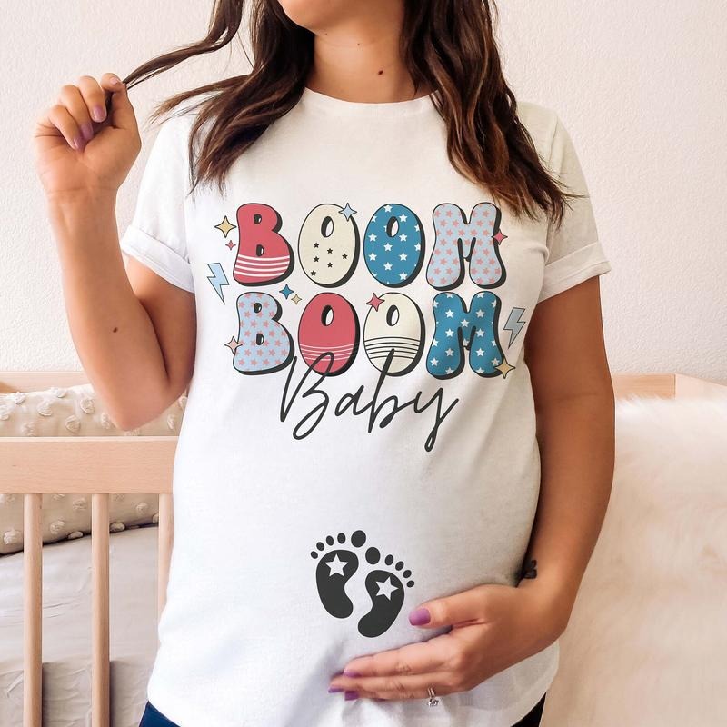 4th of July Baby Announcement Shirt Fourth of July Pregnancy Reveal Summer 4th July Maternity Tee Memorial Day Gender Reveal TShirt