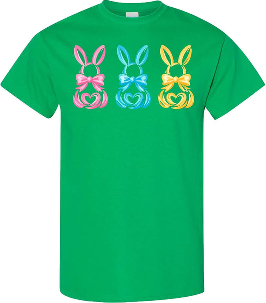 Pastel Easter Bunny Silhouette Adult T-Shirt