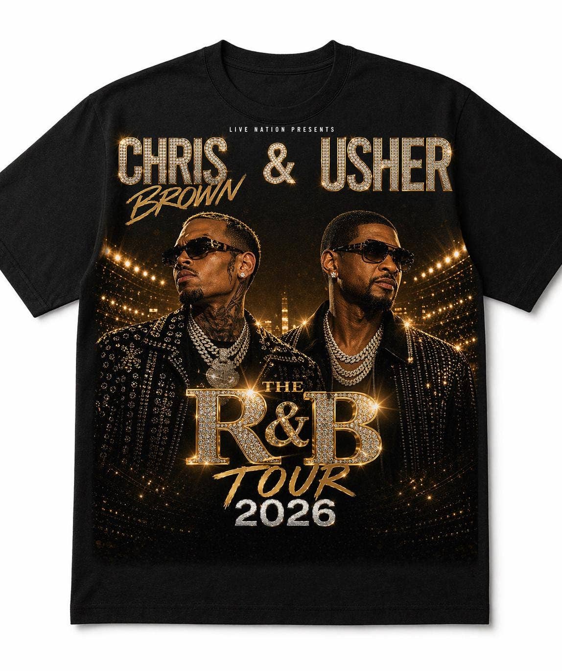 Chris Brown Usher Tour 2026 Lux Concert Tee Tee Unisex T-shirt, Sweatshirt, Hoodie (1)