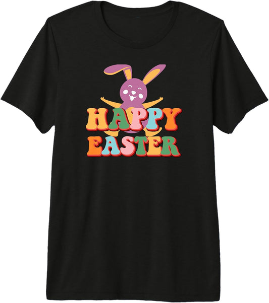 Happy Easter Egg Easter Bunny Pastel Rainbow Retro Fun Premium Tri-Blend T-Shirt