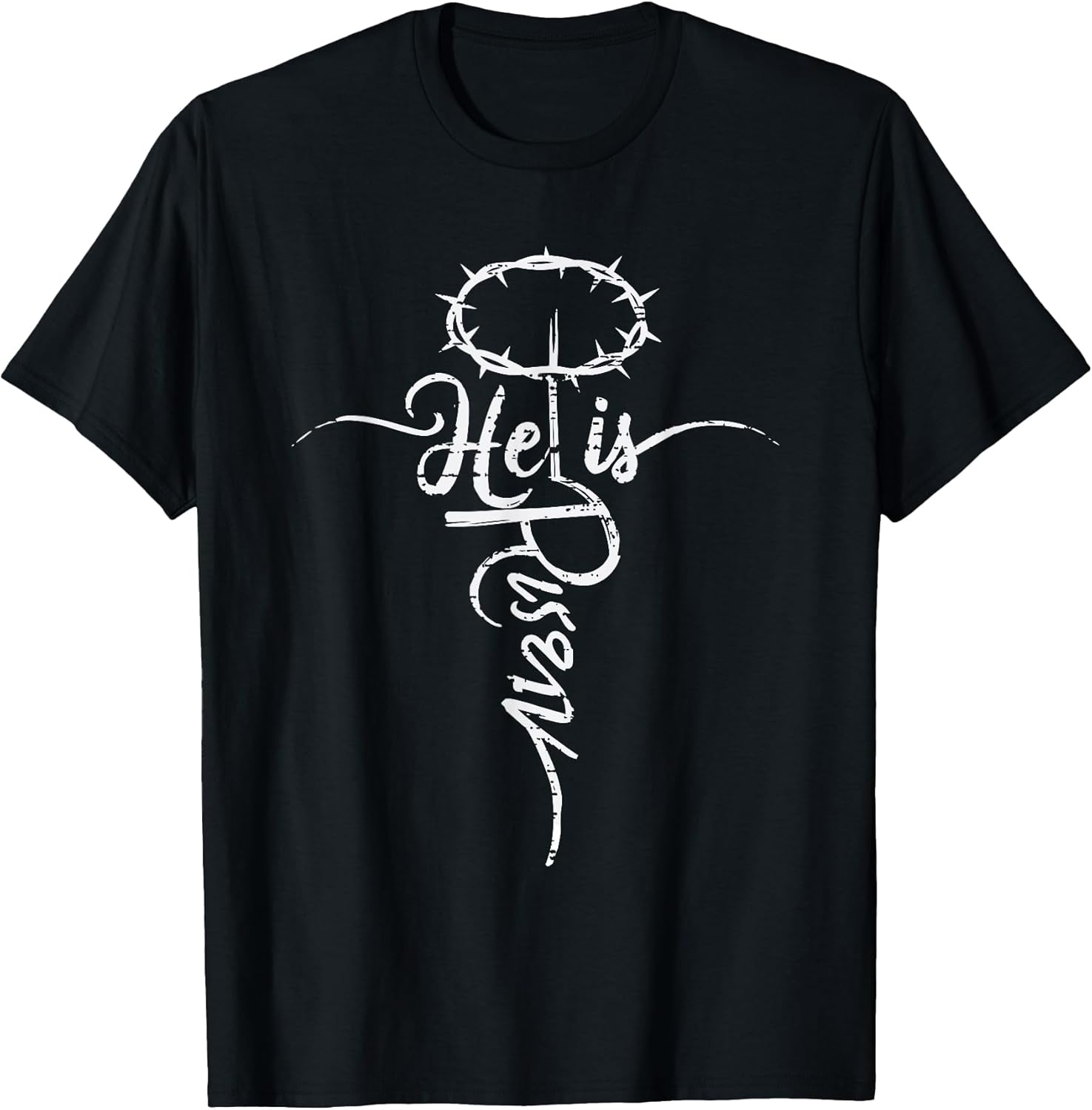 Retro Easter Day He is Risen Cross Jesus Christian Religious T-Shirt