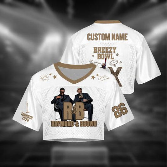 Custom Breezy Bowl Crop Top Football Jersey, RnB Tour 2026 Shirt, Raymond and Brown Jersey