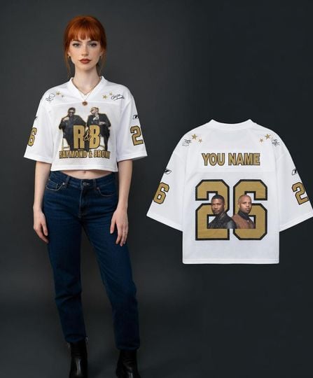 Usher and Chris Brown R&B Tour 2026 Crop Top Jersey, Personalized Raymond