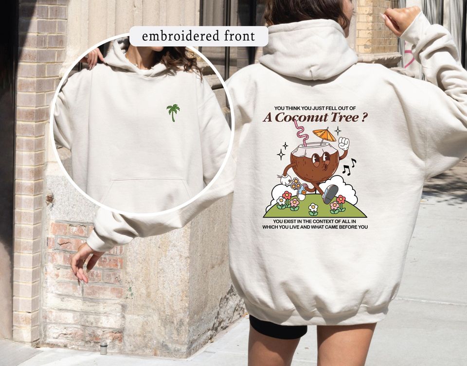 Embroidered Coconut Tree Hoodie – Kamala Harris 2024