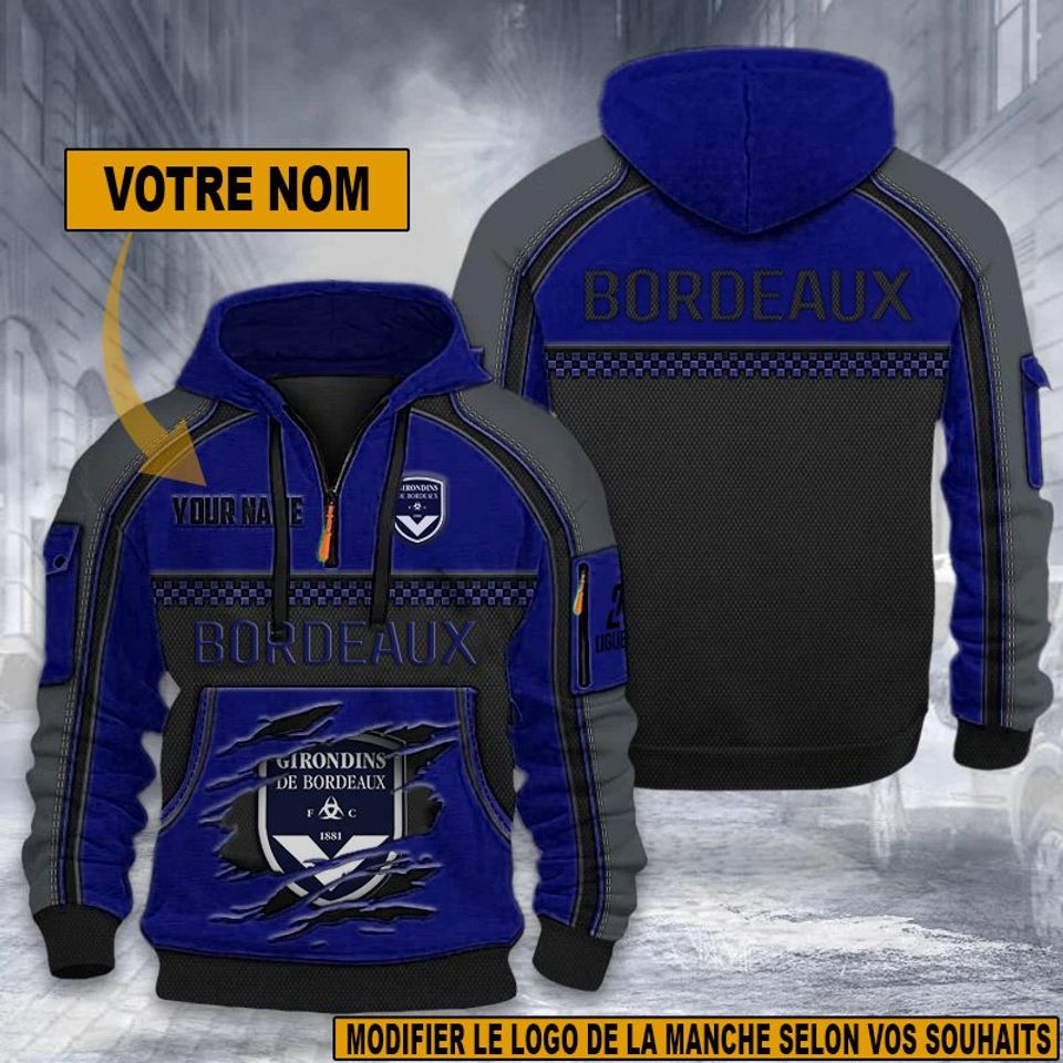 FC Girondins de Bordeaux – Dynamic Hoodie New Edition with Personalized Name