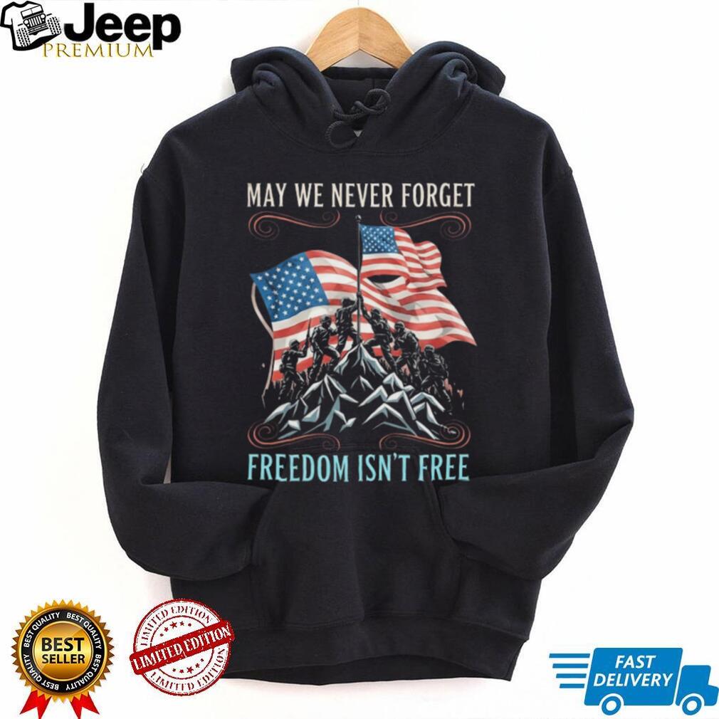 May We Never Forget Freedom Isn’t Free Patriotic American Flag T Shirt