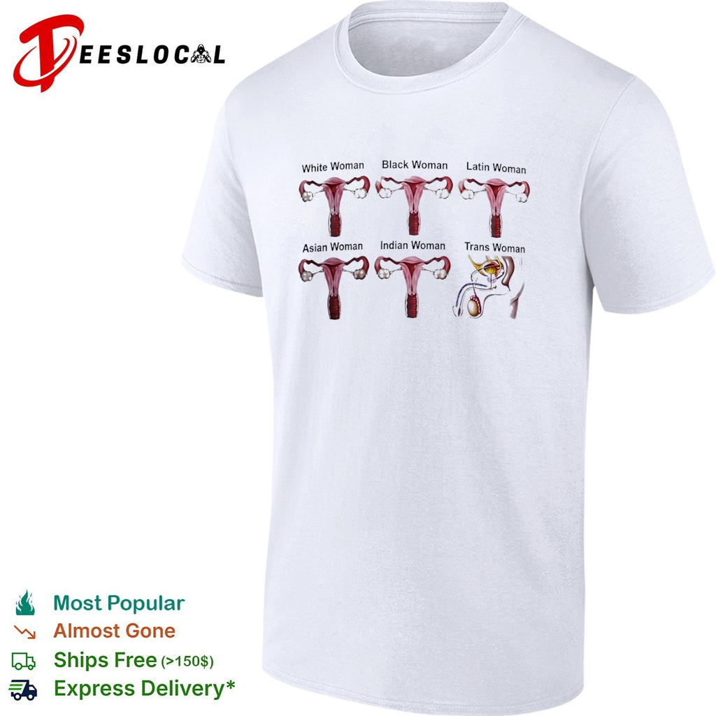 White Black Latin Asian Indian and Trans Woman Anatomy Comparison shirt
