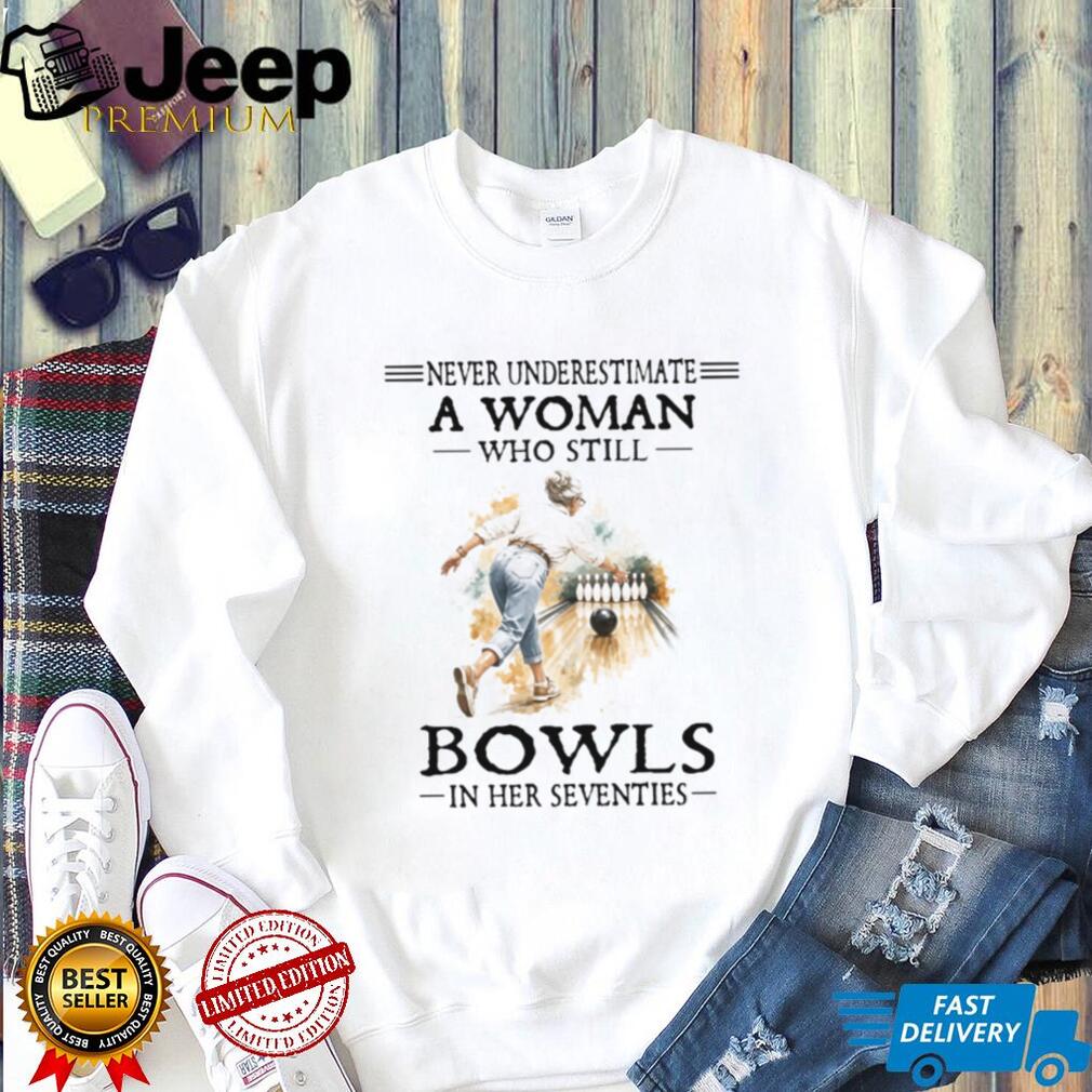 70s Bowling Woman Active Senior Bowler T Shirt