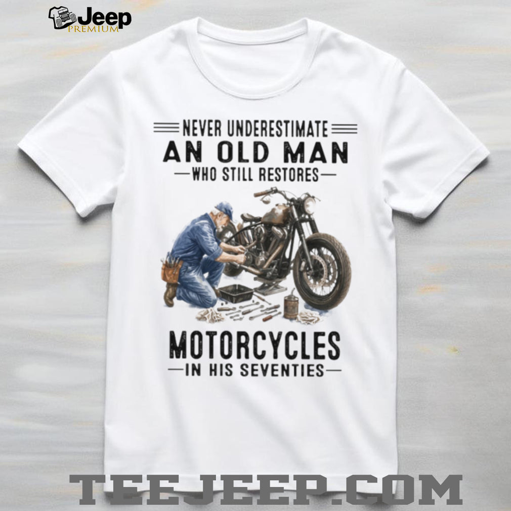 70s Motorcycle Mechanic Old Man Repair T Shirt