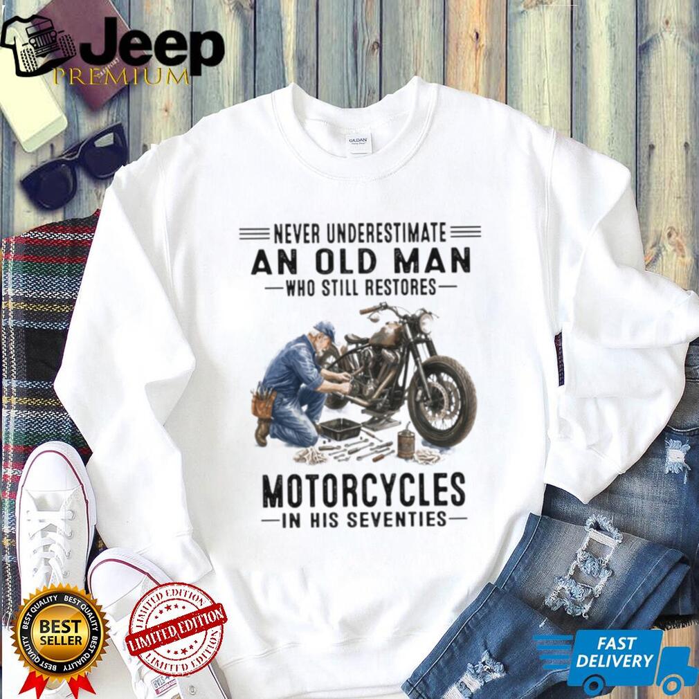 70s Motorcycle Mechanic Old Man Repair T Shirt
