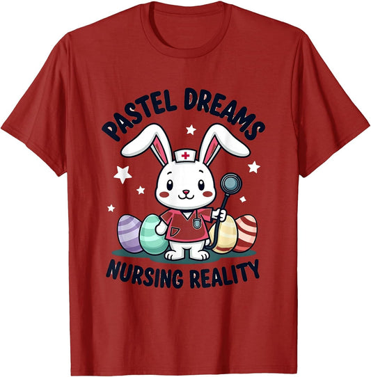 Pastel Dreams Nursing Reality Easter Design T-Shirt