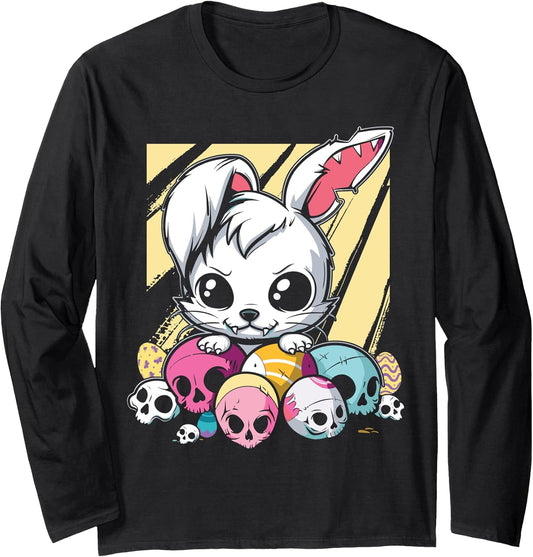 Pastel Goth Easter Bunny Dark Creepy Easter Eggs Long Sleeve T-Shirt
