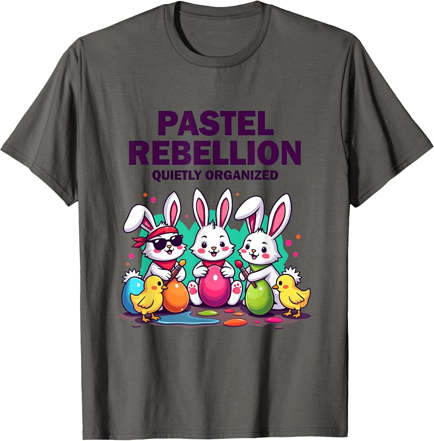 Pastel Rebellion Quietly Organized Easter Design T-Shirt