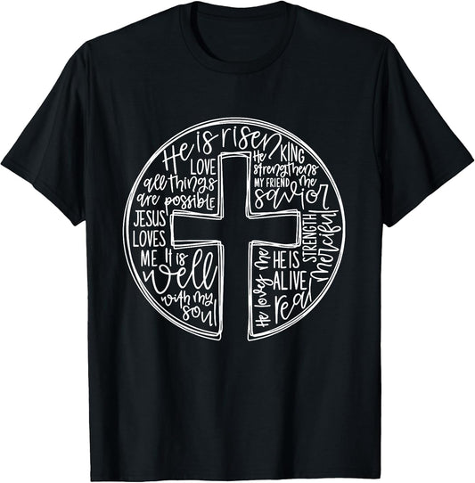 He is Risen Easter Day Christian Cross Jesus Resurrection T-Shirt
