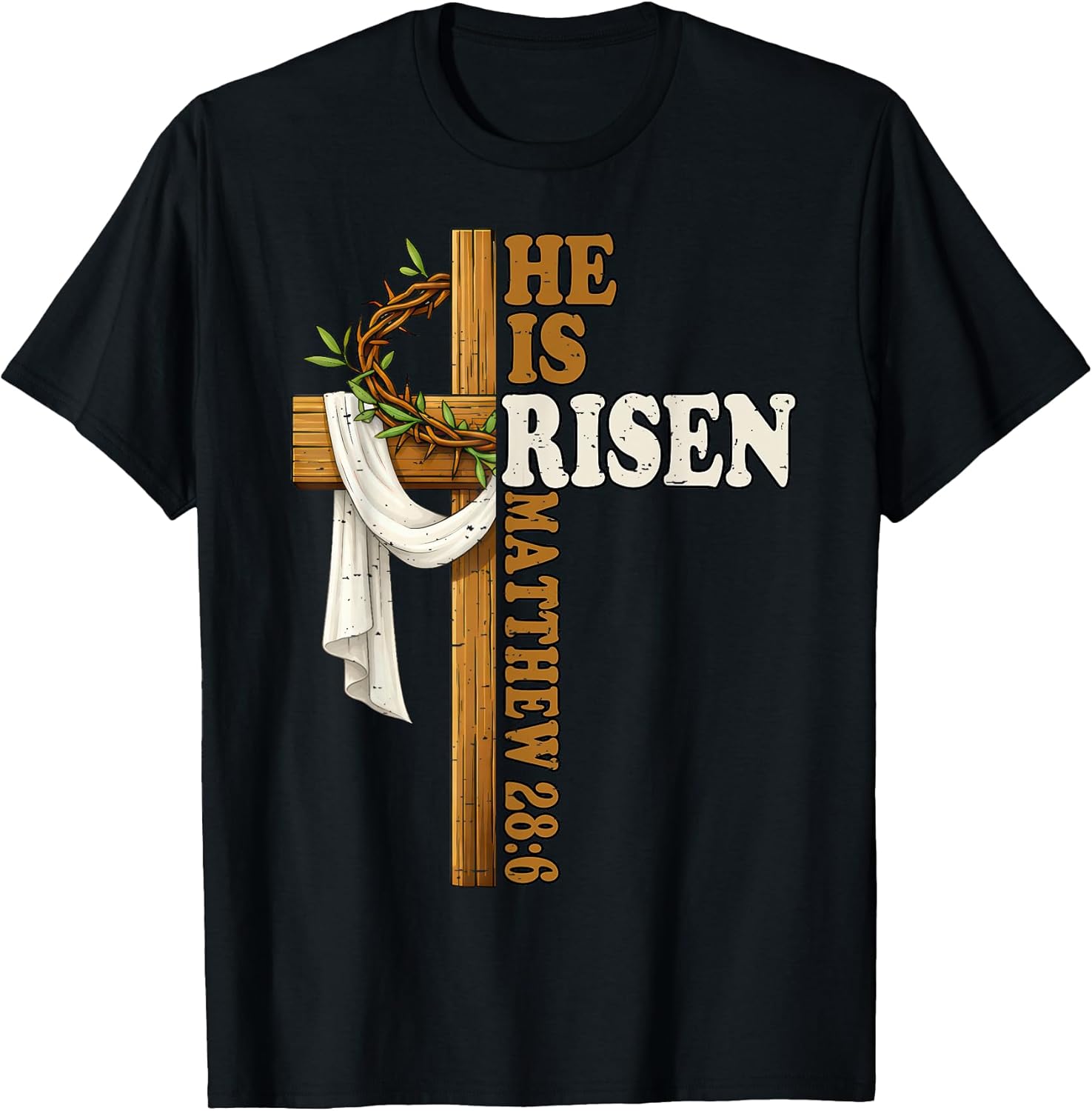 Easter He is Risen Jesus Cross Christian Men Women Kids T-Shirt