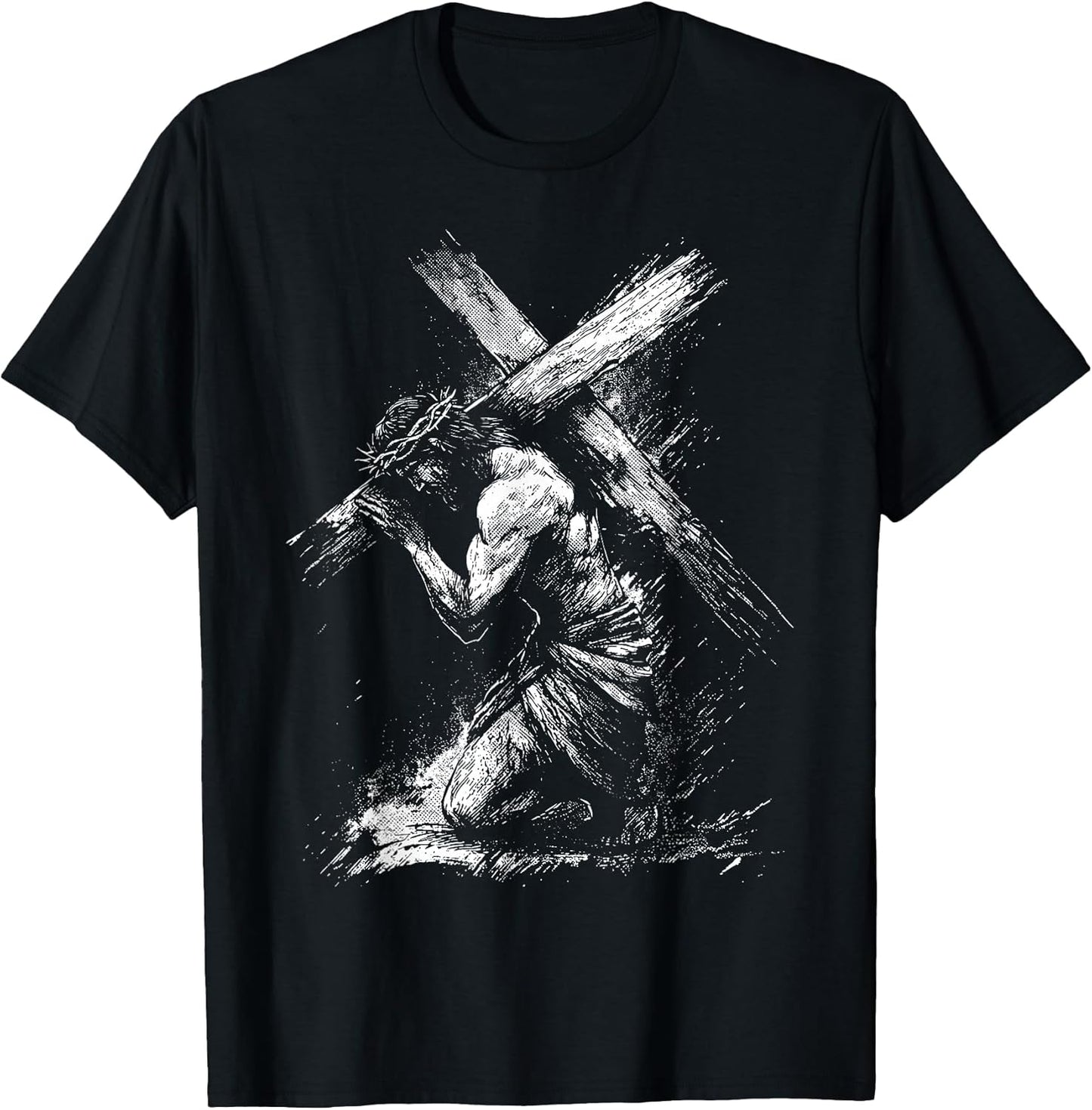 Jesus Carrying Cross Religious Christian Jesus Easter T-Shirt