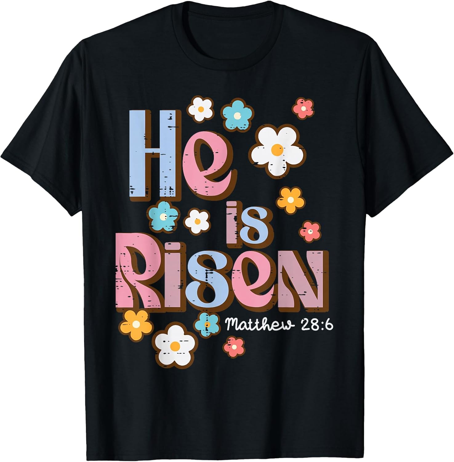 Easter Jesus He is Risen Christian Faith Girls Kids Women T-Shirt