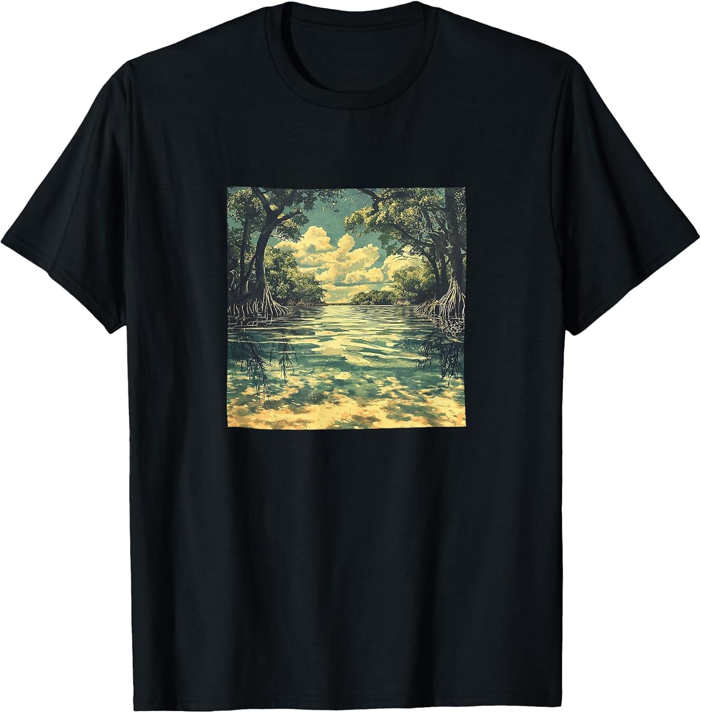 Mangrove Forest Vintage Landscape Merch