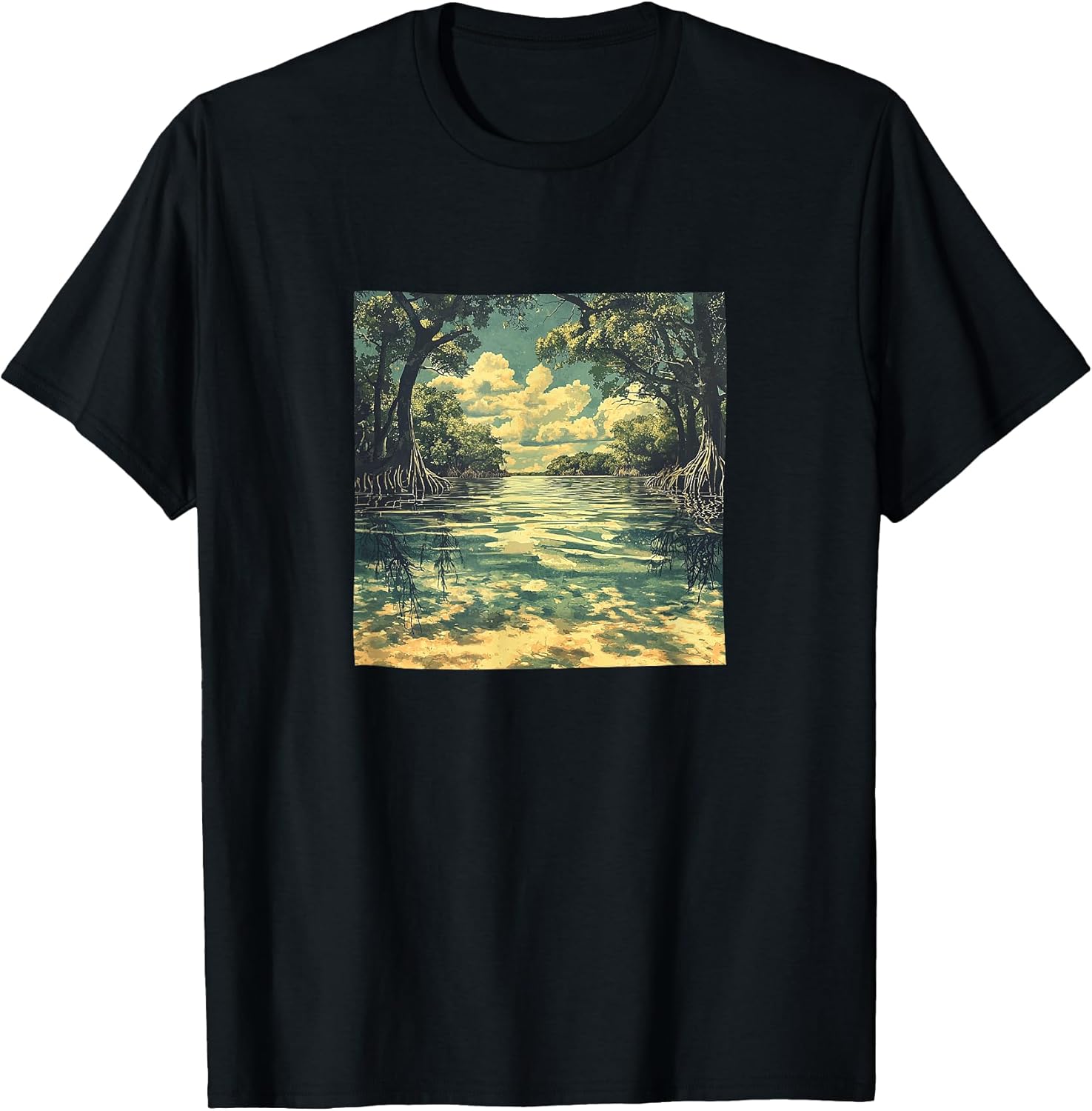 Mangrove Forest Vintage Landscape Merch