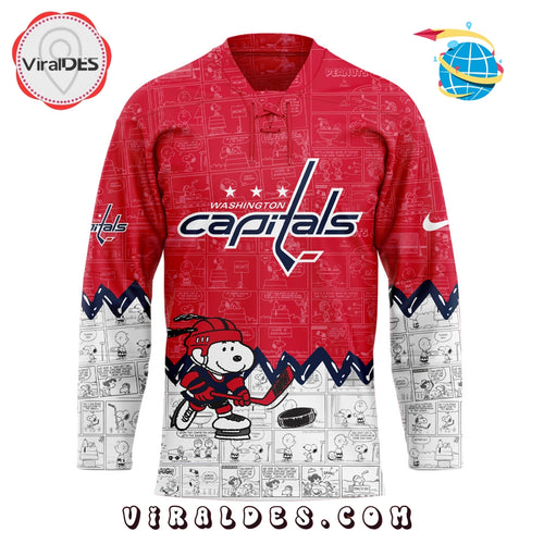 75th Anniversary of Peanuts Washington Capitals Hockey Jersey