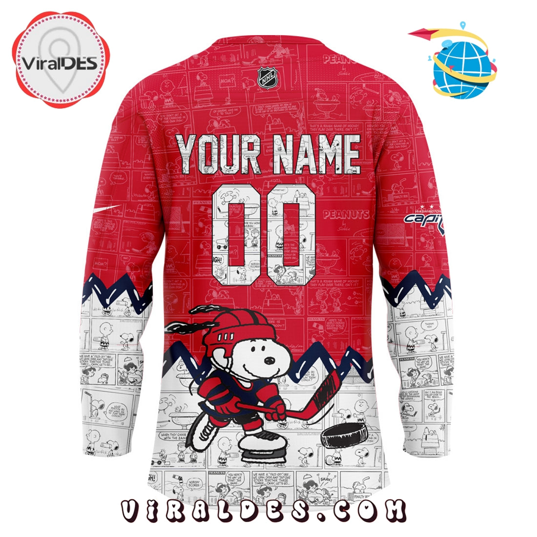 75th Anniversary of Peanuts Washington Capitals Hockey Jersey