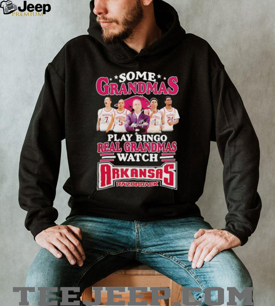 Real Grandmas Watch Arkansas Razorbacks Basketball Sports Fan T Shirt