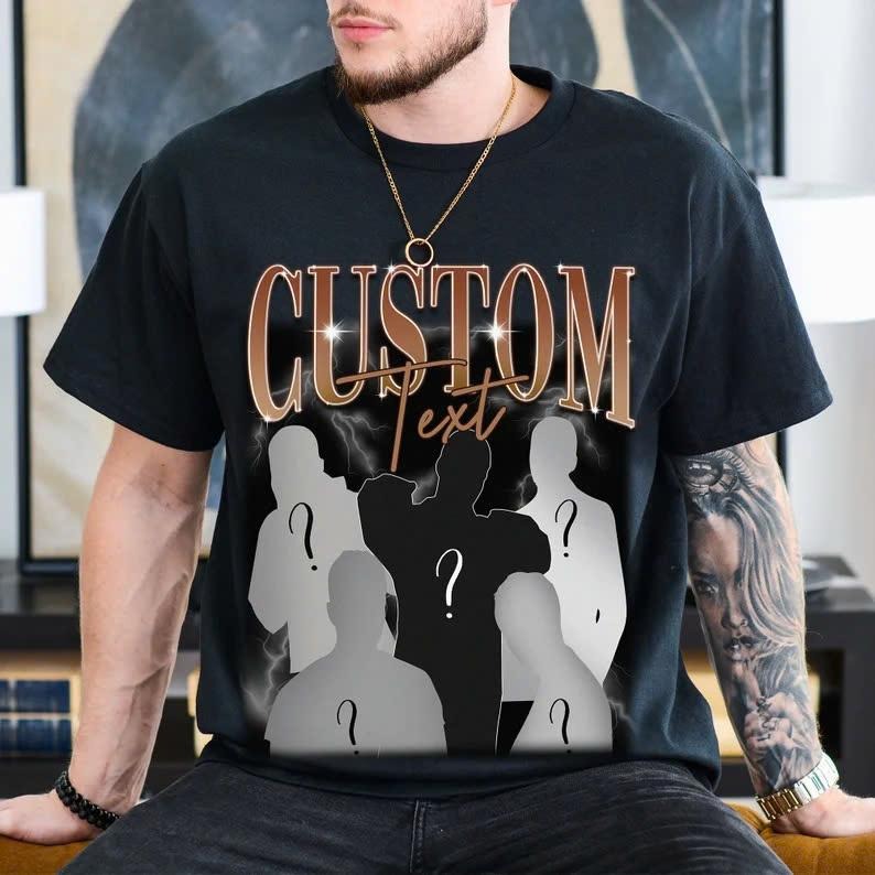 90s Vintage Bootleg Shirt, Custom Bootleg Rap Tee, Custom Face Shirt, Custom Valentine Shirt, Custom Photo Shirt, Custom Girlfriend Shirt