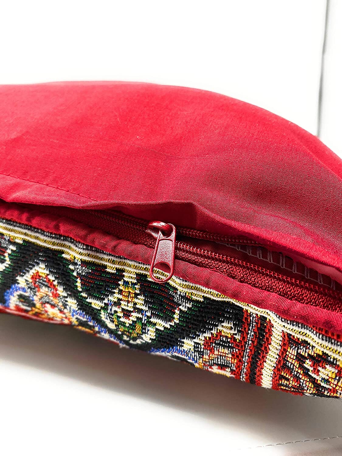 DaDalogy Elegant Majestic Kilim Red Rug Ornate Tapestry Throw Pillow Covers 16" x 16" (18195)