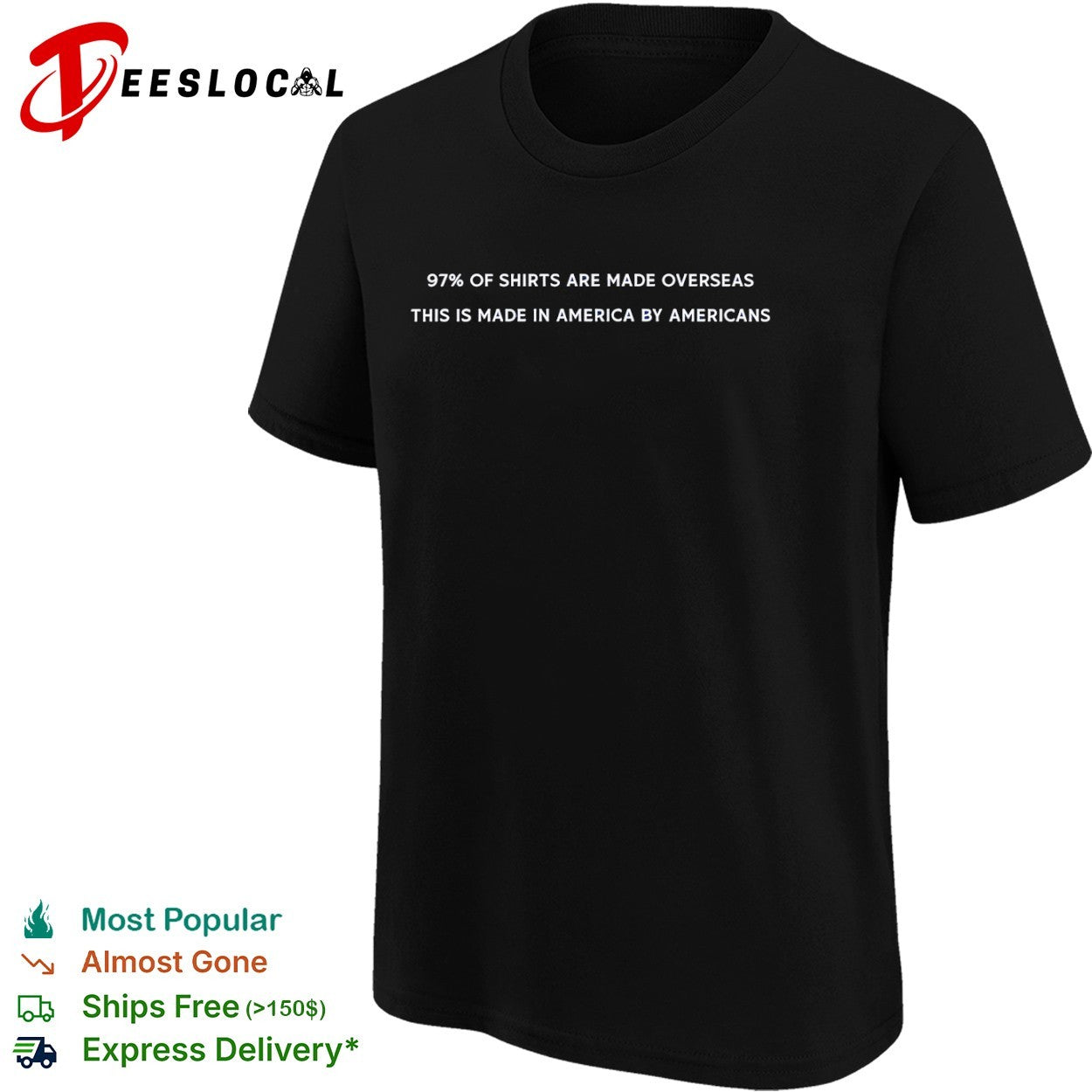 97 percent of Shirts Are Made Overseas This Is Made in America by Americans shirt