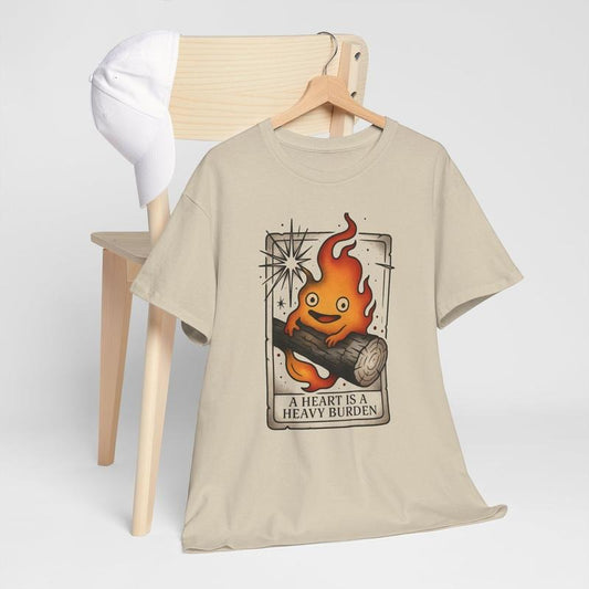 A Heart's A Heavy Burden Tshirt, Howls Moving Castle Shirt, Calcifer Shirt, Sophie and Howl Shirt, Studio Ghibli, Hayao Miyazaki, Anime