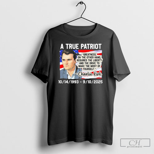 A True Patriot Rip Charlie Kirk Usa 1993 2025 Shirt Sweater